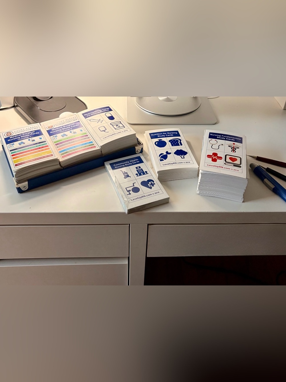 Nursing School Flash Card Sets - Color coded & Numerical FREE card box organizer